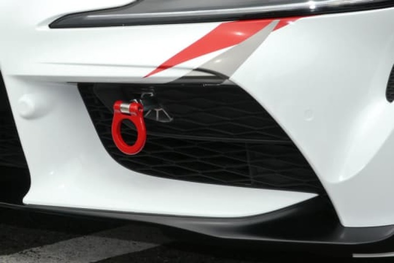 Toyota Supra Tow Hook - Front - Cusco - Folding - Red - `20-`27